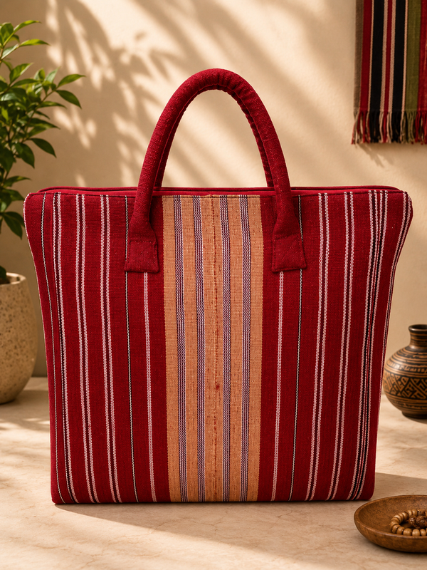 The Crimson Line Square Tote